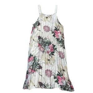 Cellabie Women's Gauze Lightweight Floral Maxi Dress Crochet Strap Size Small‎